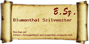 Blumenthal Szilveszter névjegykártya